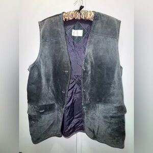 Parisian Vintage Black Suede Vest XL by Scent